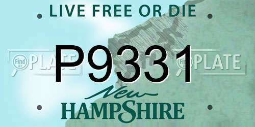 P9331 New Hampshire License Plate