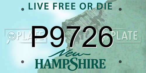 P9726 New Hampshire License Plate