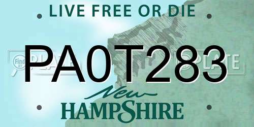 PA0T283 New Hampshire License Plate