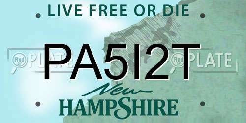 PA5I2T New Hampshire License Plate