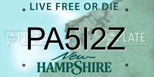 PA5I2Z New Hampshire License Plate