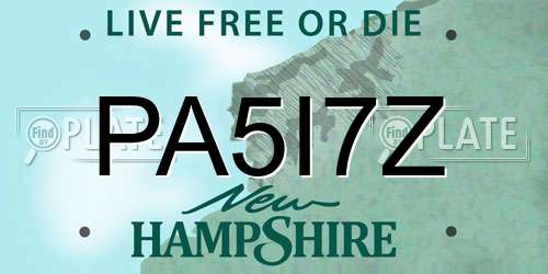 PA5I7Z New Hampshire License Plate
