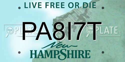 PA8I7T New Hampshire License Plate