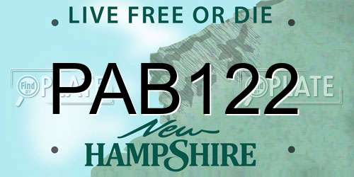 PAB122 New Hampshire License Plate