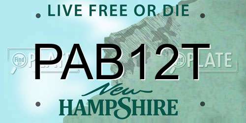 PAB12T New Hampshire License Plate