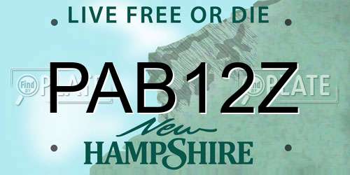 PAB12Z New Hampshire License Plate
