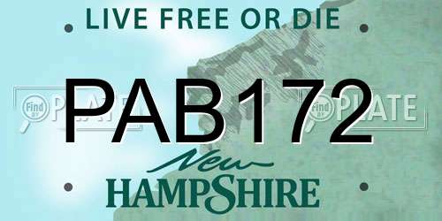 PAB172 New Hampshire License Plate