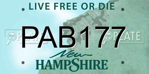 PAB177 New Hampshire License Plate