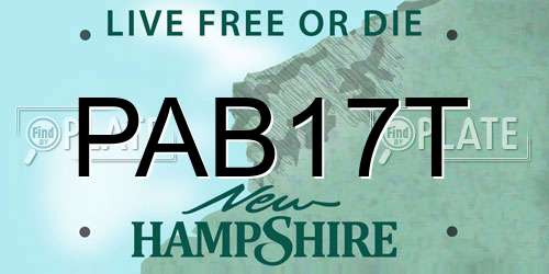 PAB17T New Hampshire License Plate