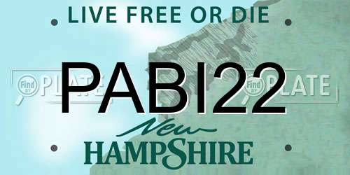 PABI22 New Hampshire License Plate