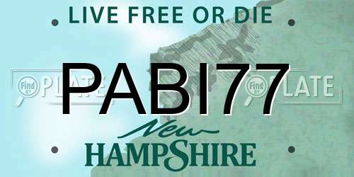 PABI77 New Hampshire License Plate