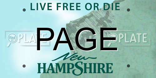 PAGE New Hampshire License Plate