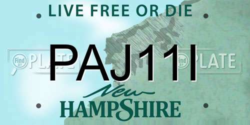 PAJ11I New Hampshire License Plate