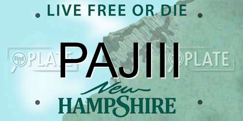 PAJIII New Hampshire License Plate
