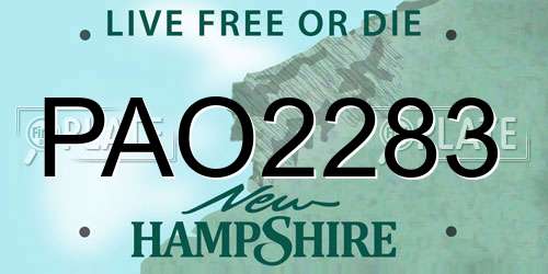 PAO2283 New Hampshire License Plate