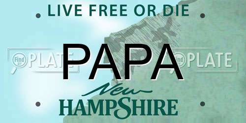 PAPA New Hampshire License Plate