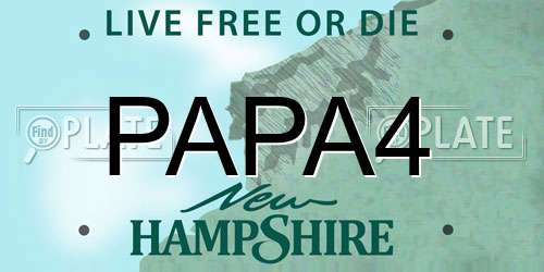 PAPA4 New Hampshire License Plate