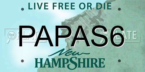 PAPAS6 New Hampshire License Plate