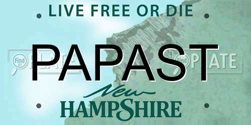 PAPAST New Hampshire License Plate