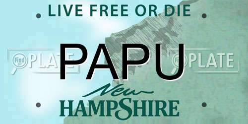 PAPU New Hampshire License Plate