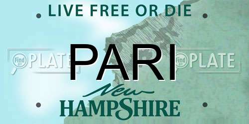 PARI New Hampshire License Plate