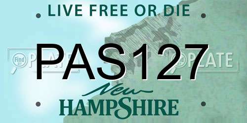 PAS127 New Hampshire License Plate