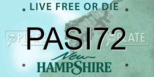 PASI72 New Hampshire License Plate