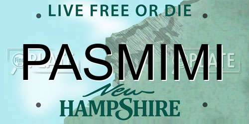 PASMIMI New Hampshire License Plate