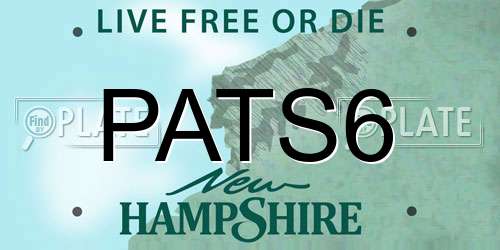 PATS6 New Hampshire License Plate