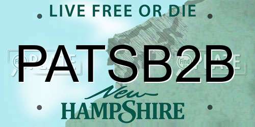 PATSB2B New Hampshire License Plate
