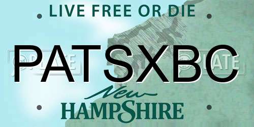 PATSXBC New Hampshire License Plate