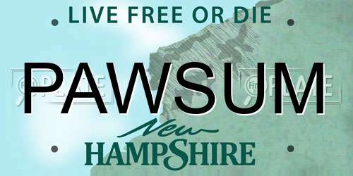 PAWSUM New Hampshire License Plate