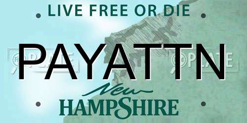 PAYATTN New Hampshire License Plate