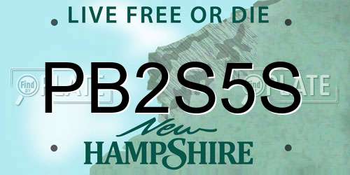 PB2S5S New Hampshire License Plate
