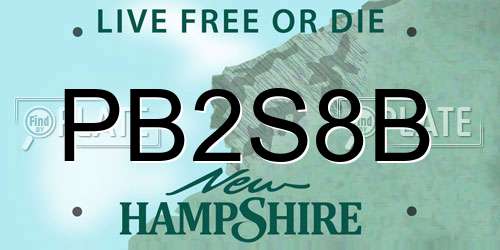 PB2S8B New Hampshire License Plate