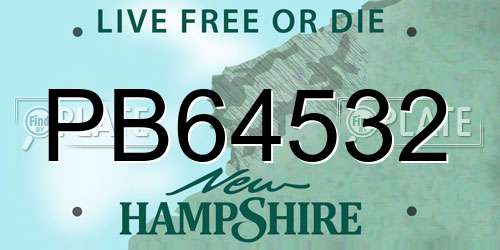 PB64532 New Hampshire License Plate