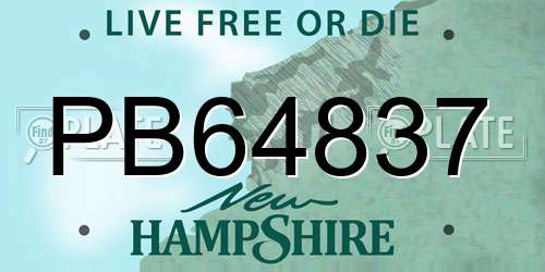PB64837 New Hampshire License Plate