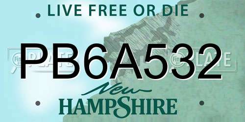 PB6A532 New Hampshire License Plate