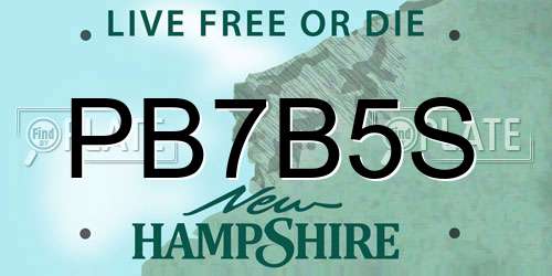 PB7B5S New Hampshire License Plate
