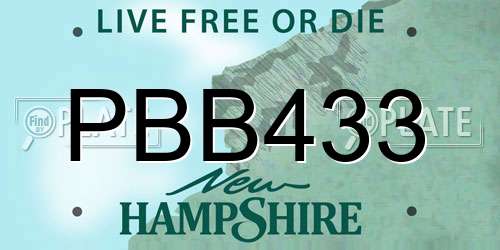 PBB433 New Hampshire License Plate