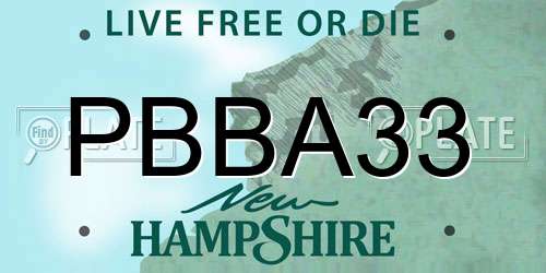 PBBA33 New Hampshire License Plate