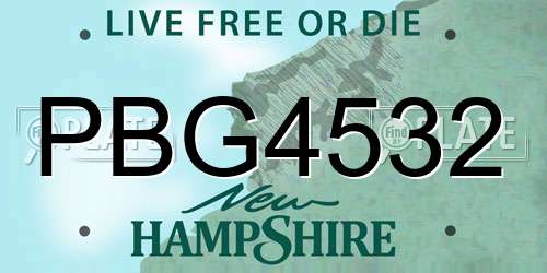 PBG4532 New Hampshire License Plate