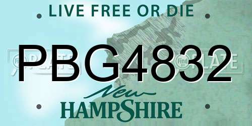 PBG4832 New Hampshire License Plate