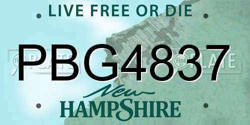 PBG4837 New Hampshire License Plate