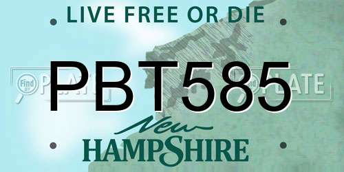 PBT585 New Hampshire License Plate