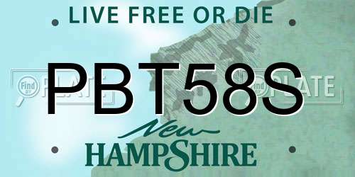 PBT58S New Hampshire License Plate