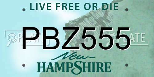 PBZ555 New Hampshire License Plate