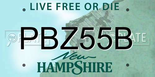 PBZ55B New Hampshire License Plate