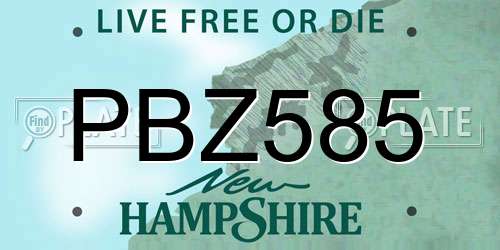 PBZ585 New Hampshire License Plate