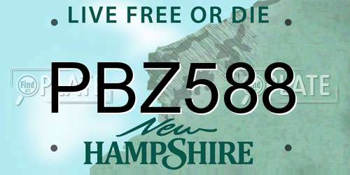 PBZ588 New Hampshire License Plate